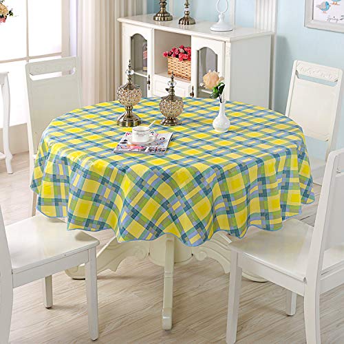 Buy Premium Reusable Plastic Picnic Tablecloth 70.8" Inch Round Table Cloth PVC Cover for
