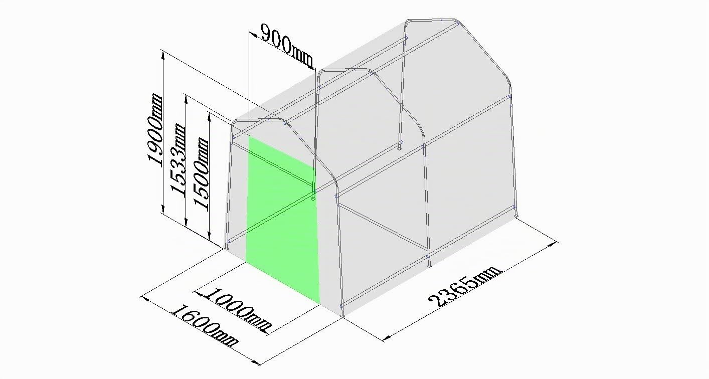 Rolektro Motorrad-Garage PE200 Weiss 2,4x1,6x1,9m Fahrradgarage Garagenzelt Gerätezelt Lagerzelt Gerätehaus Zeltgarage