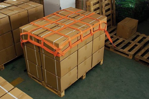 F-Power Gurtbandnetz zur Ladungssicherung, 90 x 130 cm, Polyester, orange, Netz aus Gurten, Ladungssicherungsnetz, Cargo Strap, für LKW, Lieferwagen, Geländewagen