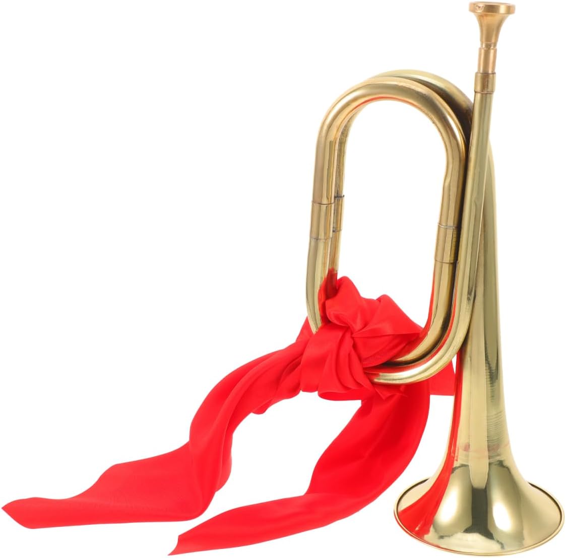 ibasenice Copper Alloy Trumpet 12.20 Inch Golden Wind Instrument Bugle Lightweight Beginner Musical Instrument for Practice and Performance