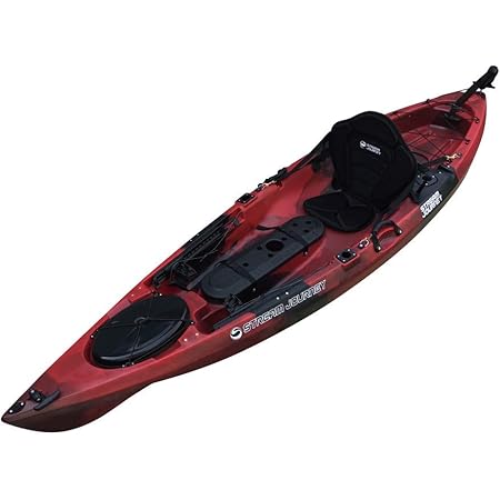 Amazon 運送会社営業所止め限定 福山通運 西濃運輸支店での引き取り限定 ラダー搭載 フィッシングカヤック ストリームジャーニーカヤック Conductor10 コンダクター10 アルミパドル デラックスシングルシート付属 長さ3100ｍｍ 幅760mm 高さ380mm カラー レッド