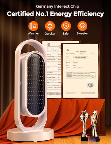 image for DesertWest Space Heaters for Indoor Use, 135° Oscillating Ceramic Inf