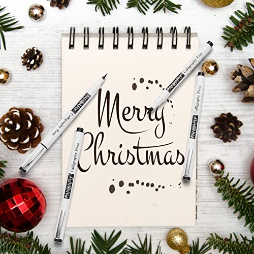 Pandafly Calligraphy Pens, Hand Lettering Pens, Soft And Hard Tip Calligraphy Brush Pen Set For Beginners Writing, Sketching, Art Drawing, Illustration, Scrapbooking, Journaling, 8 Size #TOP7