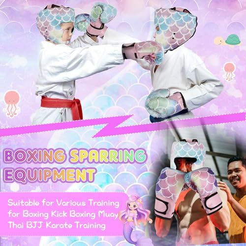 Image of Arrowbash Boxing Headgear and Gloves Set for Kids 6oz Boxing Gloves and Wrestling Headgear Sparring Equipment for Boxing Kickboxing Muay Thai BJJ Karate Training