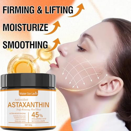 Water Ice Levin 2PCS Astaxanthin Face Cream, Anti-Aging Face Moisturizer For Reduce Wrinkles & Fine Lines, Daily Repair Facial Moisturizing Cream for Women and Men Antioxidant and Nourish, All Skin Types