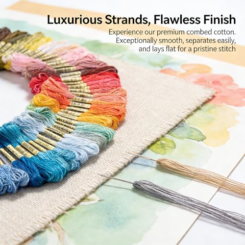 Image of Friendship Bracelet String Embroidery Yarn Embroidery String, Cotton Embroidery Floss for DIY Hand Sewing, Cross Stitch, Bracelet Making Thread, 8.7 Yards per Skein, Craft Supplies, 50 Colors