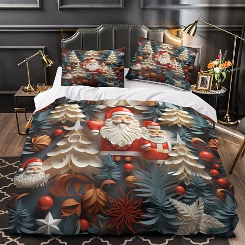 Parure de lit de Noël pour lit simple avec housse zippée douce - 2