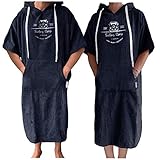 poncho baumwolle Details : ideal nutzbar als Umziehhilft, erhältlich in 2 Größen S/M und L/XL, mit edler 