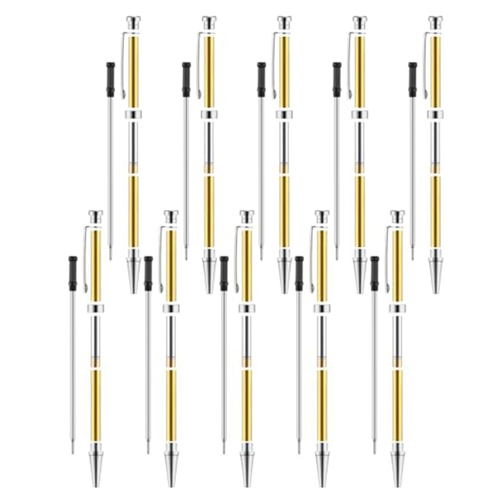 Kit de 10 bolígrafos para torneado de madera de 7 mm, kit de giro delgado con suministros de torneado de torno de repuesto, color plateado