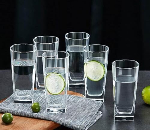 Image of Premium Water and Juice Glasses and Jug Set Combo [6 Piece Glass 270ML & 1 Piece Jug 1 Liter] Transparent Pitcher Set for Dining Table, Home & Restaurant,Party (MTS - 18)