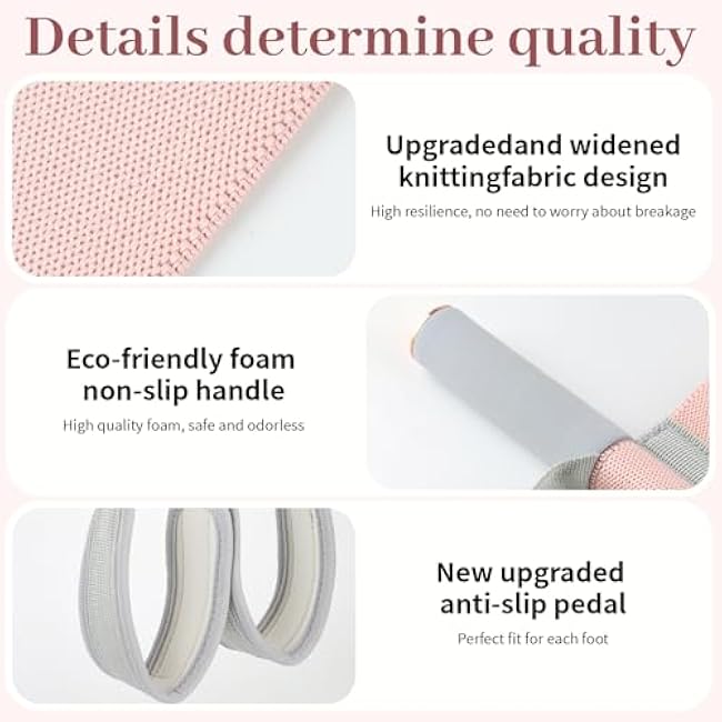 Resistance Bands with Handles & Foot Pedal for Women, 120LB Fitness Bands for Glutes, Legs & Arm Workout, Non-Slip Exercise Bands for Home Gym, Pilates, Physical Therapy