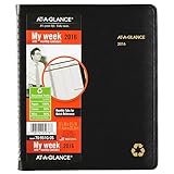 AT-A-GLANCE Weekly / Monthly Appointment Book / Planner 2016, 6.88 x 8 Inches, Recycled, Black (70-951G-05)