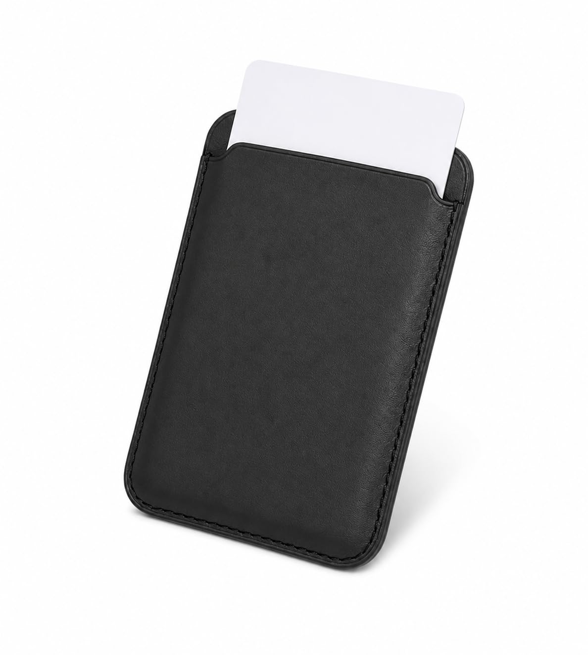 encELade MagSafe Wallet for iPhone | Magnetic Vegan Leather Card Holder, Slim 3 Card Pocket Compatible with iPhone 15/14/13/12 Series & MagSafe Cases (Color-Black)-image-48