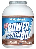 Body Attack Power Protein 90 - Chocolate Cream, 4 kg - Made in Germany - 5K Eiweißpulver mit Whey-Protein, L-Carnitin und BCAA für Muskelaufbau und Fitness