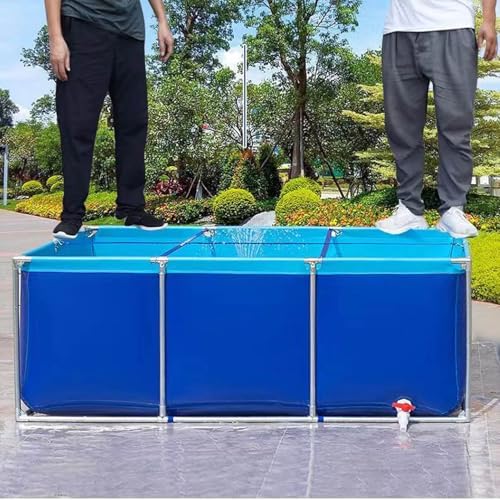 Durable Aquaculture Water Tank with Drain Valve Steel Frame PVC Temporary Fish Pond,Temporary Fish Pond,Large Pool Pond with Drain Valve,Aquaculture Water Tank Cistern,Canvas Fish Pond with