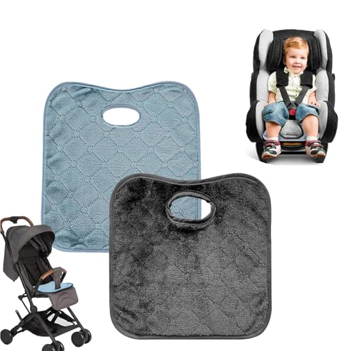 Generisch 2 Stück Sitzschoner Autositz, Weiche Und Saugfähige Unterlagen Für Auto, Autositzschutz, 30 x 32cm,Ideal für Töpfchentraining, Hochstühle, 30x32 cm, Blau Und Grau