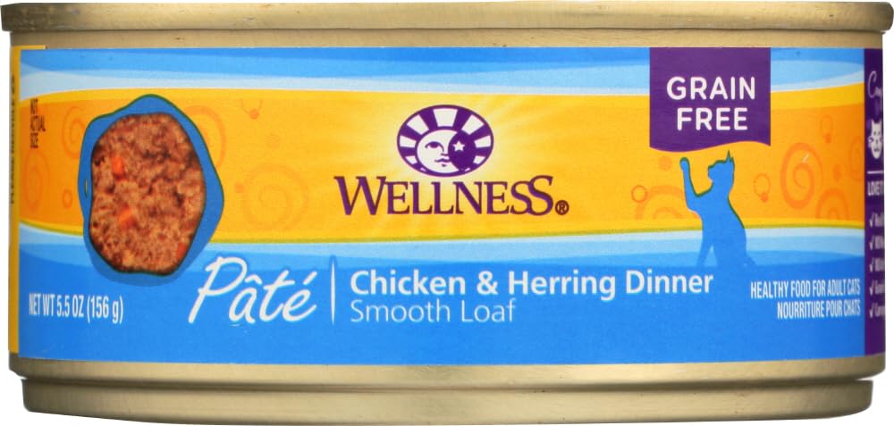 Wellness Adult Chicken And Herring Canned Cat Food, 5.5 Ounce