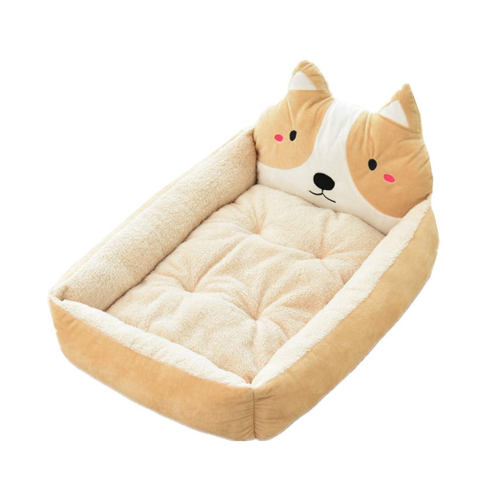 LYsng Cama Perros Lavable Cuna Perro Cama para Gato Dog Bed Camas Gatos para Gatos Perros Medianos Pequeños Un Uso Diario Hogar Porche Balcón 60,Beige