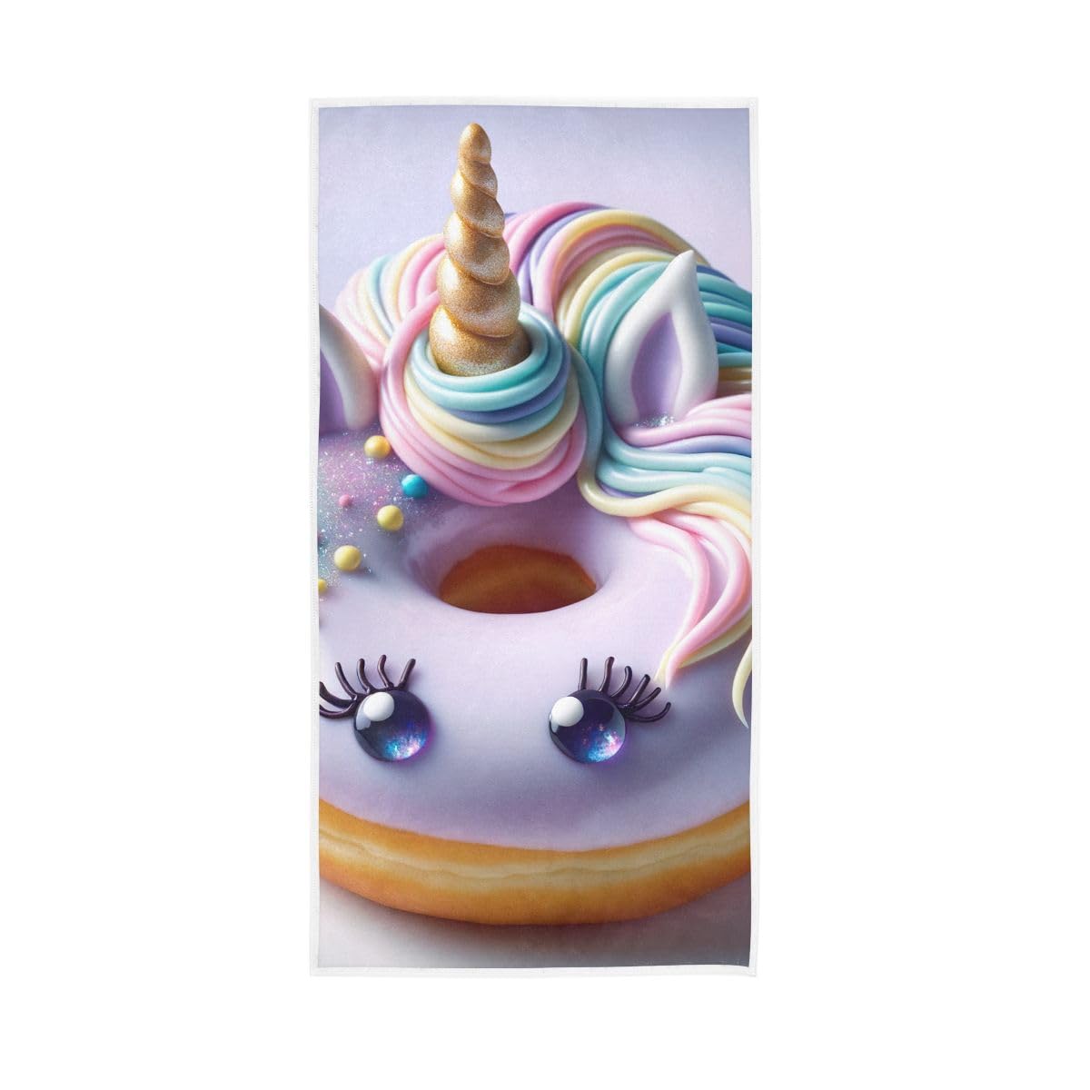 LSRCPD Cute Unicorn Donut Hand Towels Soft Washcloths Spa Towels 15 x 30 Inch