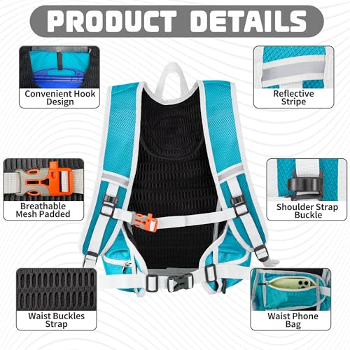 Foto von ONTYZZ Fahrradrucksack Damen Männer Kleiner Sportrucksack 15L Wanderrucksack Ultraleicht Rucksack Radfahren MTB Laufen Wasserdicht Skirucksack