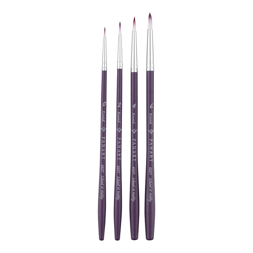 Pan Art 4-Piece Synthetic Fibre Brush Set No. 00-06 – Versatile Artist Brushes for Watercolour & Gouache – Premium Brush for Artists Painting Set for Beginners & Professionals