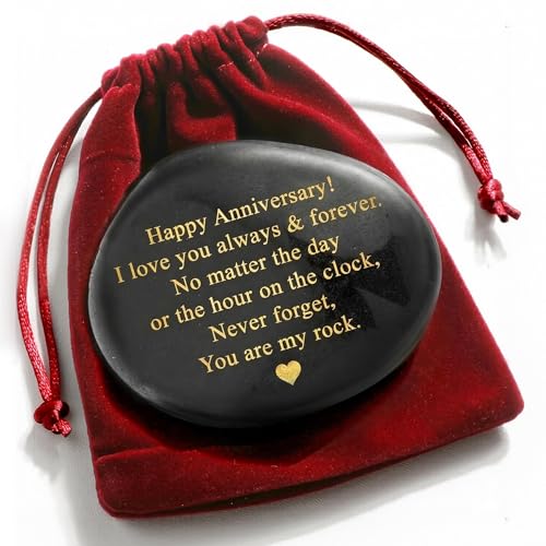 VELENTI Happy Anniversary Decorative Stones Rock - Heartwarming You are My Rock Wedding Presents,...