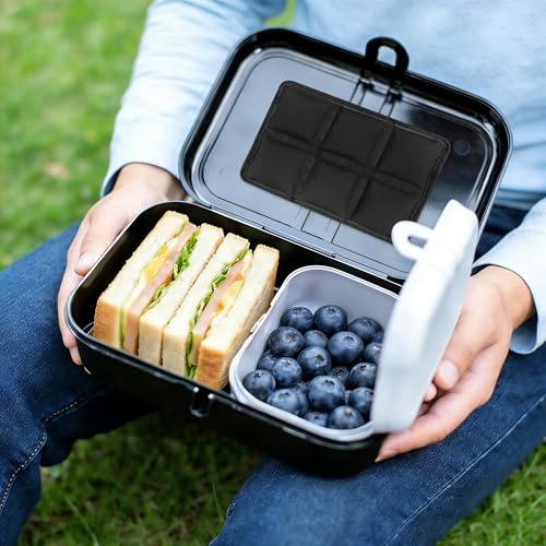 LQTSLFM Kühlakkus für Kühltasche, 4 StückKühlakku Gel, Kühlpack für Lunch, Kühlpads für Kühltasche, Wiederverwendbar Kühlpacks für Schule, Büro, Picknick, Camping und Reisen (Schwarz)