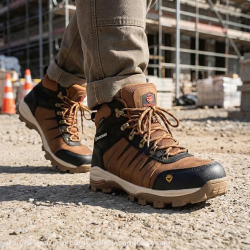 Image of SUREWAY Men's 6 inch Waterproof Soft /Steel Toe Work Boots - EH-Rated, Oil & Slip Resistant