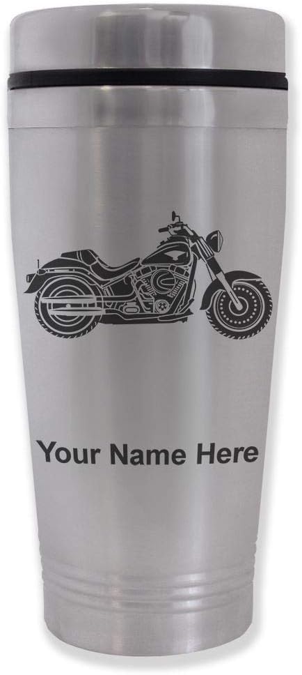 LaserGram 16oz Commuter Mug, Motorcycle, Personalized Engraving Included