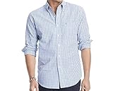 IZOD mens Long Sleeve Stretch Performance Tattersal button down shirts, American Dream, Small US