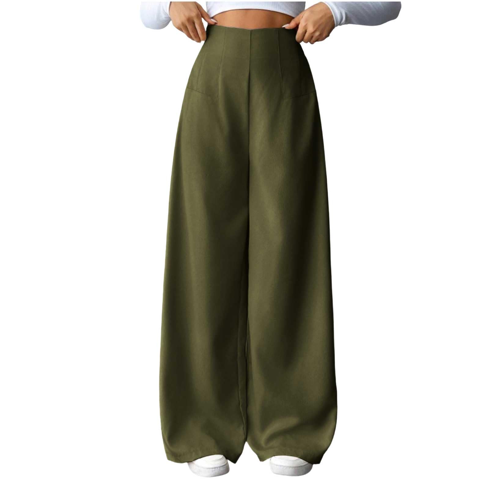 Women High Waist Palazzo Pants Wide Leg Casual Trousers Loose Fit Stretchy Work Office Business Suit Long Pants