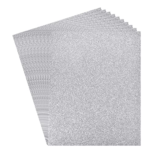 Hojas de espuma EVA con purpurina plateada de 2 mm para manualidades, 12 unidades de 11x8 pulgadas 2