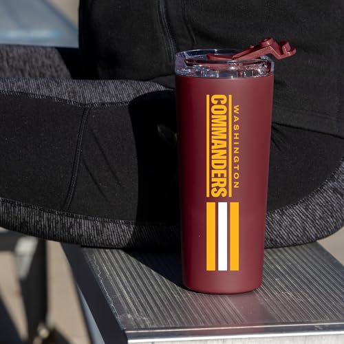 Image of Rico Industries NFL Football 24oz Stainless Steel Tumbler with Lid and Dual Functioning Lid