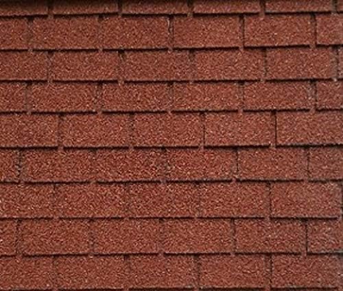 Dollhouse Miniature Red Square Asphalt Shingles, 177 Square Inches