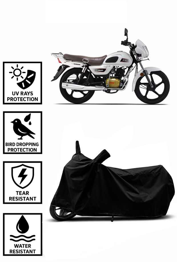 Image of Heavy Duty Waterproof Scooty & Bike Cover for Tvs Radeon - UV Resistant, Dustproof & Rain Protection, All-Weather Outdoor Cover for Bikes & Scooty with Buckle Straps