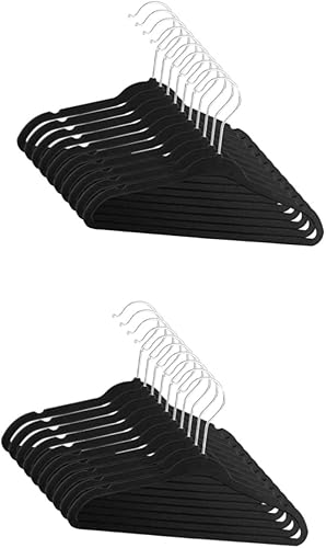 HOMSFOU 20 piezas flocado antideslizantes perchas perchas armario suspensión de plástico falda suspensión suspensión suspensión de viaje percha ropa