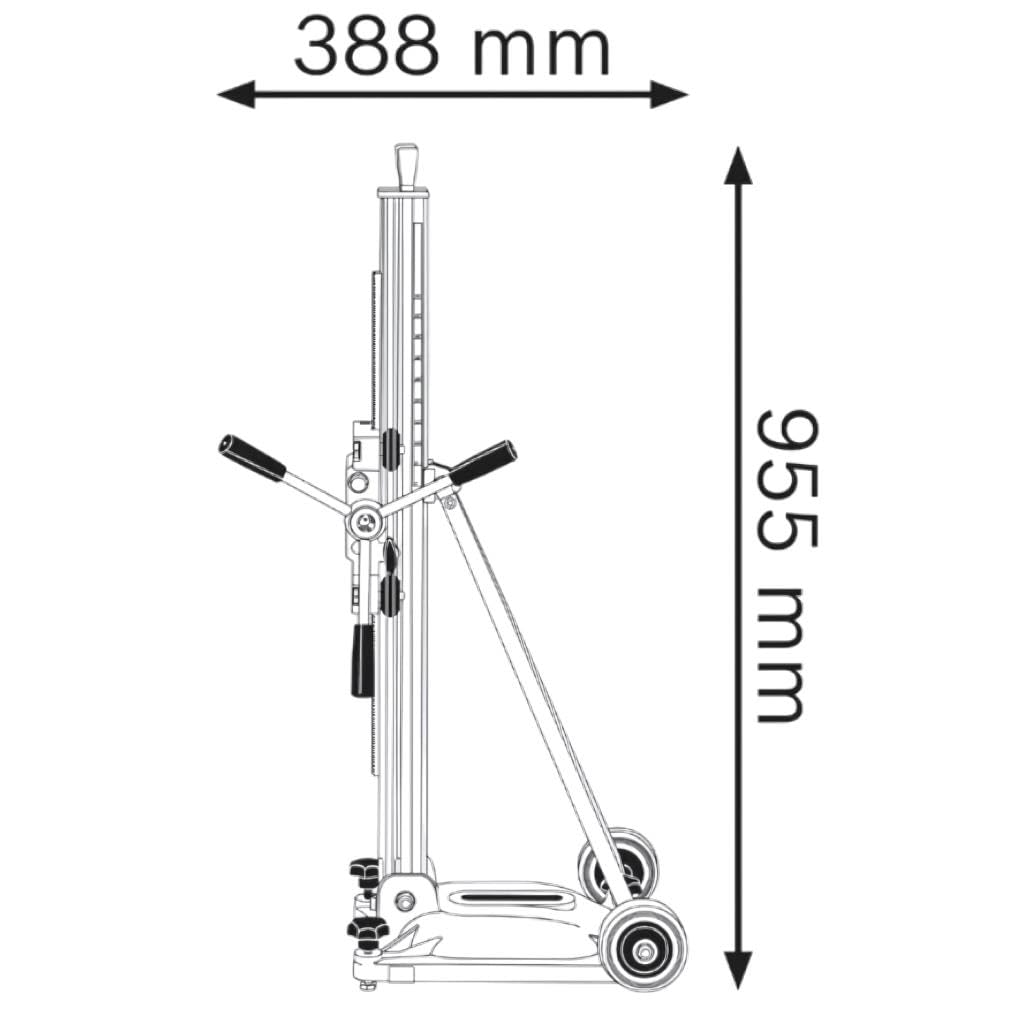 Bosch Professional: stojak wiertarski GCR 350 (Ø wiercenia 350 mm, skok wiertła 580 mm, 12.6 kg, z adapterem do wiertnicy diamentowej GDB 350 WE)