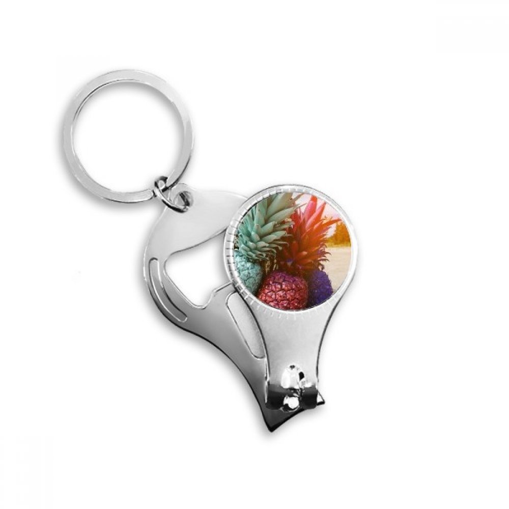 Coupe-ongles décapsuleur ananas avec porte-clés multi-usage