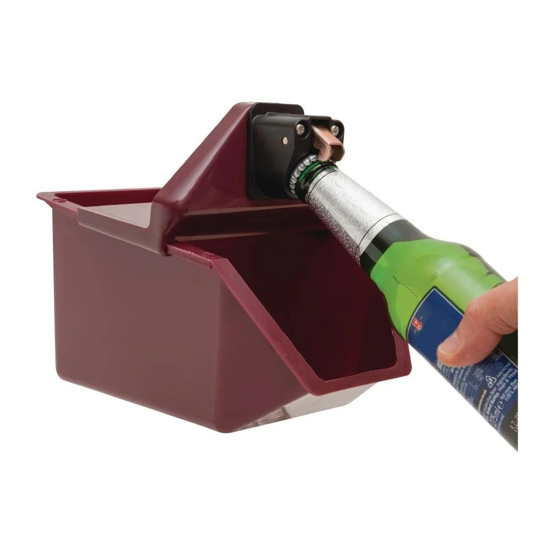 Beaumont Undercounter Bottle Opener with & Cork Cap Catcher, Bar Mount, Removable Catcher Tray, Dishwasher Safe, 225mm Depth, Brown, for Busy Bars and Restaurants
