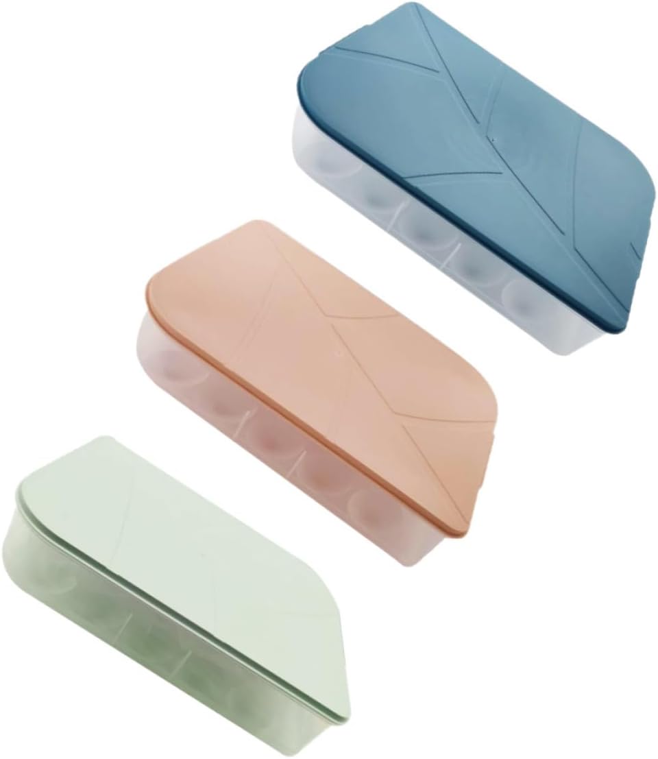 3pcs Egg Storage Boxes Stackable Fridge Egg Holder Container Organizer Refrigerator Box Cover Kitchen Tray