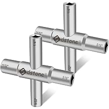 Sdstone Water Key Tool 4 Way Sillcock Key with 4 Wrench Sizes,Sillcock Water Key Fits Sillcock, Stopcock and Valves, Spigot handle replacement,2 Pack