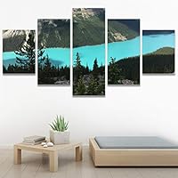 SIGNWIN 5 Panel Canvas Wall Art Calming Waters for Home Decorations Ready to Hang - 60