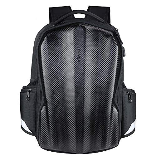 KROSER Reise Laptop Rucksack 17,3 Zoll Geformte Kohlefaser Gaming Computer Rucksack Cool Aussehende Wasserabweisende Laptop Tasche mit RFID-Taschen für Arbeit/Business/Reiten/Män MEHRWEG