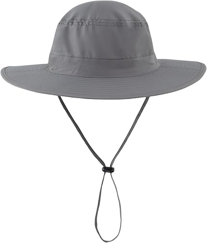 Miniatura 59 de Home Prefer Sombrero para sol para el aire libre con protección UV, secado rápido, unisex con solapa para proteger el cuello Gris cenizo