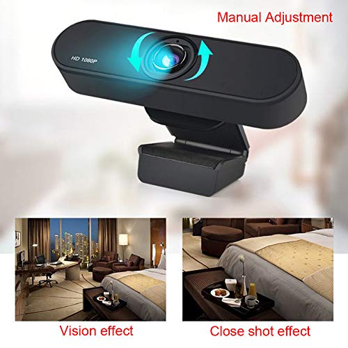 HD Pro Webcam with Microphone, H800 1080P USB 2.0 HD Camera Webcam 360-Degree