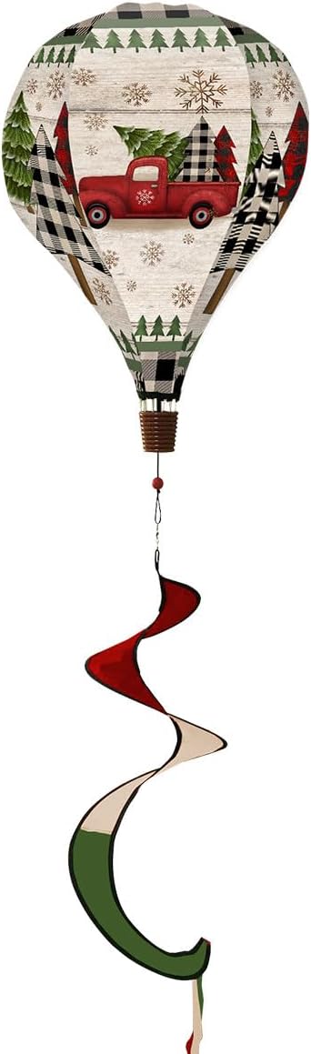 Briarwood Lane Merry Christmas Truck Hot Air Balloon Wind Twister