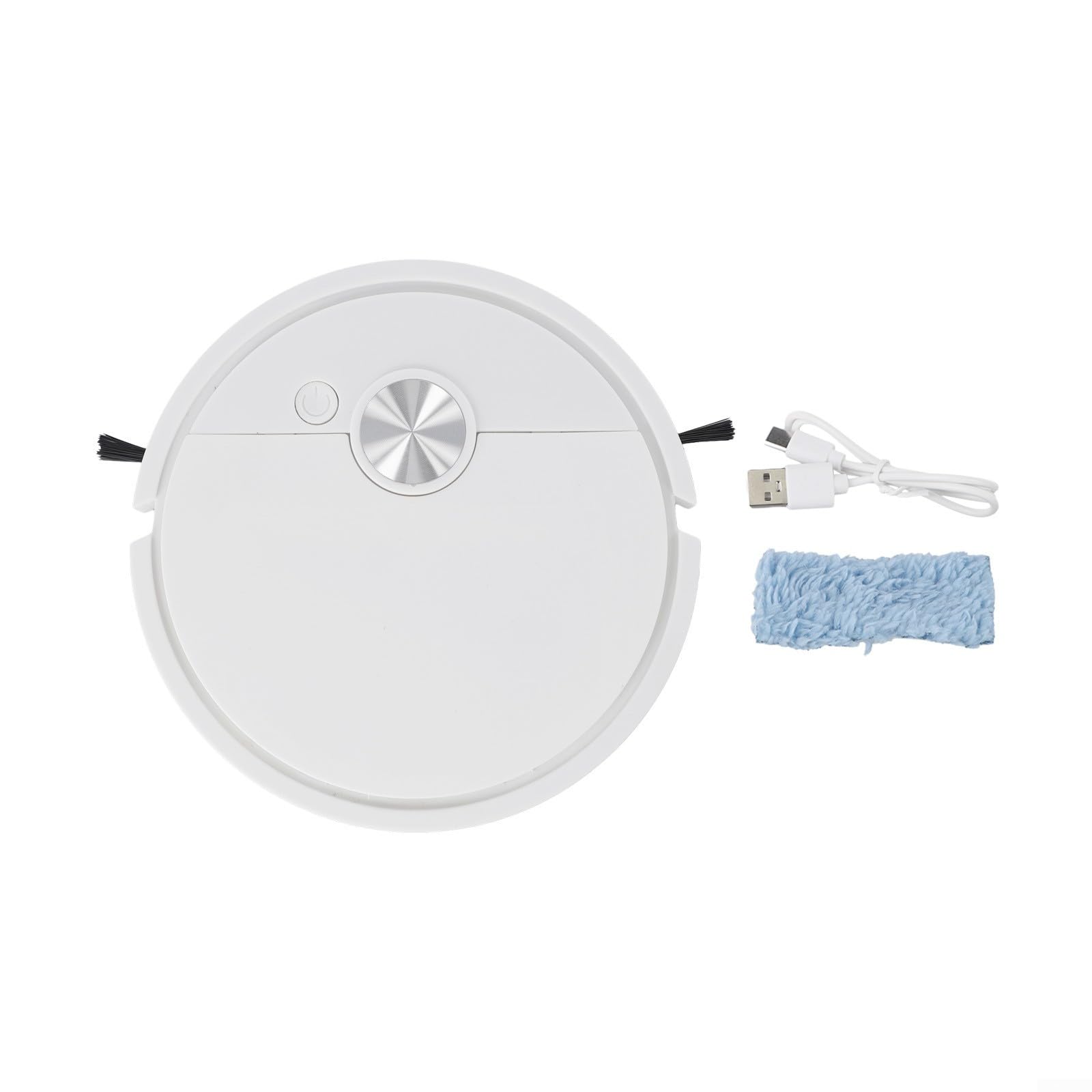 Robot aspirador, Mini aspiradora automática Robot destacado Limpiador de alfombras Pequeño robot sofisticado con sensores inteligentes (blanco)