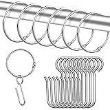 gardinenringe metall 40mm 【Dauerhaftes Material】: Die Vorhangringe Bestehen aus Hochwertigem Metall, dick und solide, langlebig, nicht leicht zu brechen oder abzufallen und können die Vorhänge fest befestigen; Der Vorhanghaken besteht aus Zink-Metall-Material, und es gibt eine Nadelspitze auf dem Haken. Achten Sie darauf, dass Sie Ihren Finger nicht kratzen oder sich vom Faden auf dem Stirnband verfangen.