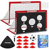 Porterías de fútbol para niños, juego de equipo de entrenamiento para patio trasero con objetivo de