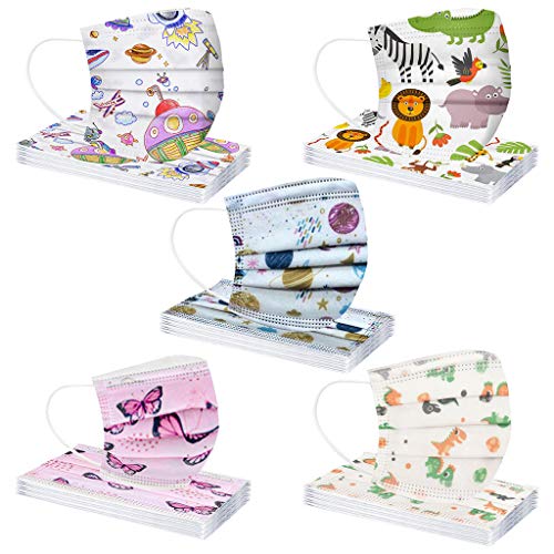  Writtian 50Pcs Enfants jetable 3 Couches Filtr...